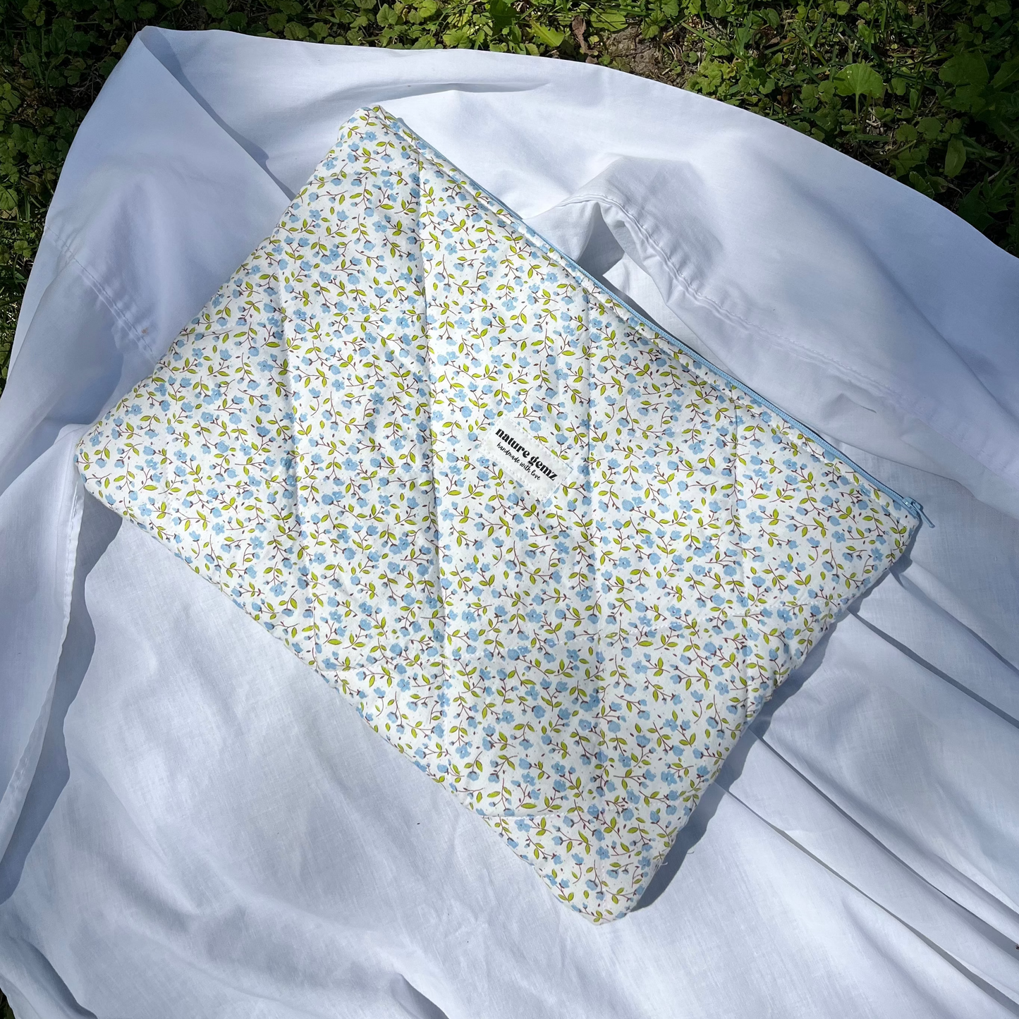 Blue Floral Laptop Sleeve