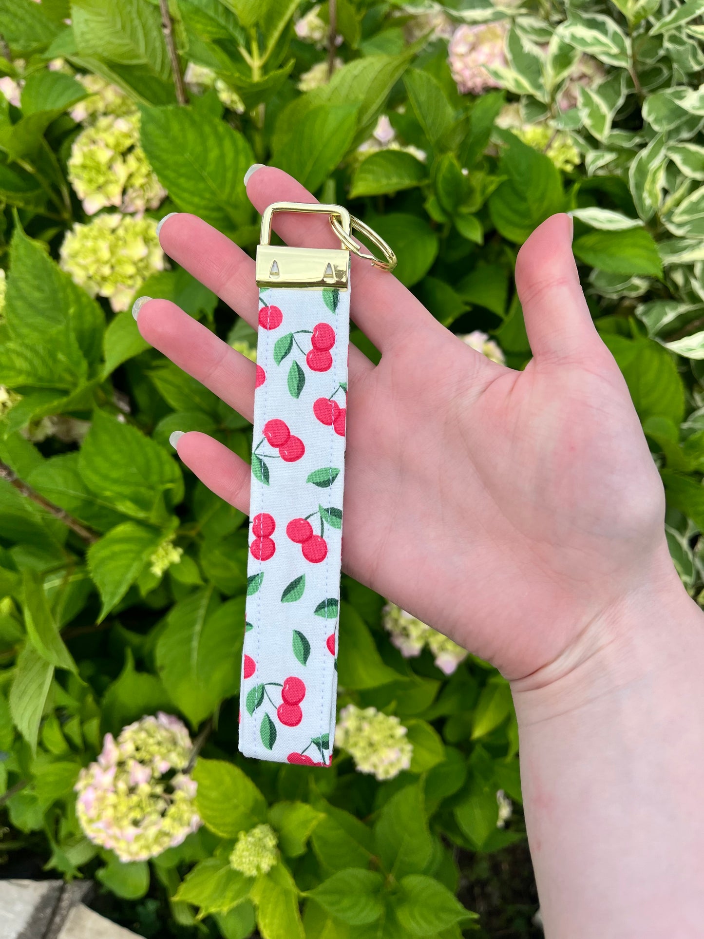 Cherry Keychain Wristlet